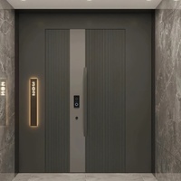 Porte d'entrée en acier moderne anti-effraction pour intérieur, surface finie, manuelle, pour villa et usage domestique, vente en gros disponible