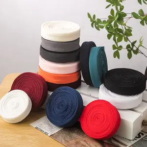 Usine en gros 20mm multicolore disponible qualité élastique biais bande reliure ruban élastique pour vêtements pliant élastique