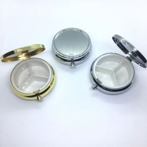 Boîte à pilules portable en acier inoxydable à 3 compartiments, personnalisée en usine, pour cadeau promotionnel - Product Image 1