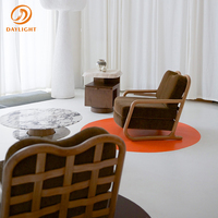 Fauteuil de détente de style rétro en métal avec accoudoirs en boucle Teddy, fauteuil d'appoint design pour hôtel, salon, café
