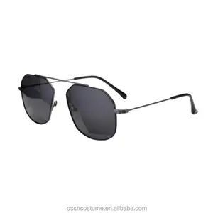 Large Oversize Big Metal Thin Sun Eyeglasses Custom Logo Tac Polarized Lens Stainless Steel Shades Sunglasses In Stock Ready