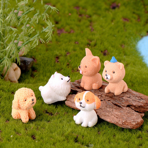 Figurines en résine de chien miniature mignonnes, miniatures d'animaux de dessin animé, breloques de chiot, ornements pour décorations de paysage, accessoires de bricolage - Product Image 3