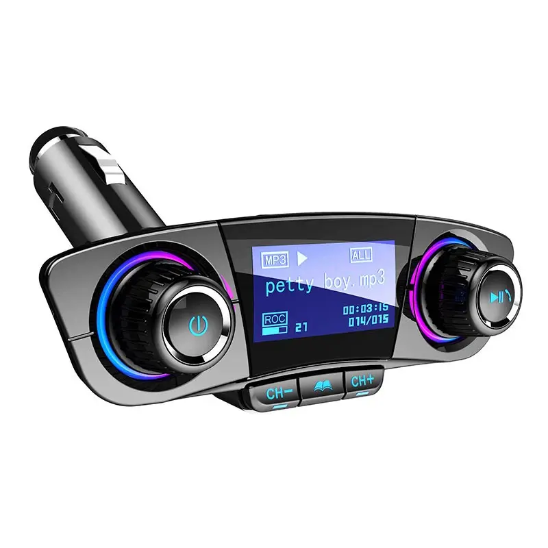 BT06 FM verici Aux modülatör bluetooth 5.0 Handsfree araç kiti araba MP3 çalar çift USB araba şarjı ses alıcısı