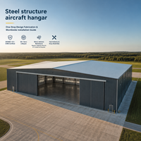 Hangar d'avion en acier léger durable à envergure libre et à envergure haute pour hélicoptères, certifié CWB, durée de vie supérieure à 50 ans