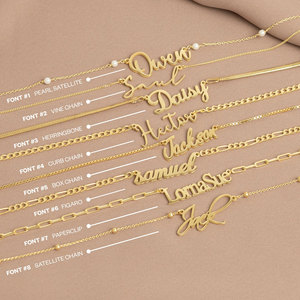 Collana Personalizzata con Nome a Farfalla in Acciaio Inossidabile Placcato Oro 18K, Incisione Personalizzata, Regalo <span class=keywords><strong>per</strong></span> Ragazze Adolescenti - Product Image 1