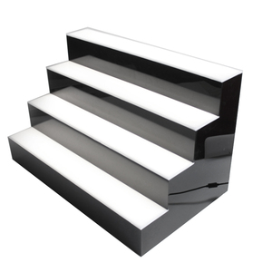 4 Steps Acrylic White LED Lighted Liquor Bottle Display Rack Lucite Led Wine Bottle <strong>Drinks</strong> <strong>Shelf</strong> for bar - Product Image 2