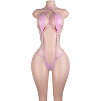 Tenue de strip-teaseuse exotique, bikini, soutien-gorge, cuir verni brillant, vêtements de club, lingerie de performance, maillot de scène, maille, une pièce, costume sexy