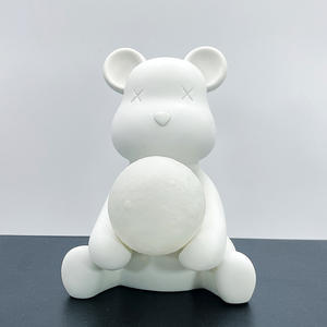 Fluide Ours Blanc Embryon Lune Veilleuse Fluide <span class=keywords><strong>Lapin</strong></span> Cadeau Créatif Tirelire 17CM Vinyle Blanc Embryon Fluide Ours Vase - Product Image 3