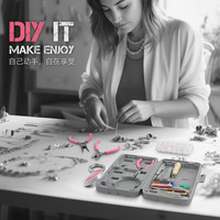 Juego de herramientas manuales DIY transfronterizo para joyería, combinación de pinzas y alicates para hacer cuentas, ideal para clases de manualidades de pulseras para estudiantes y damas.