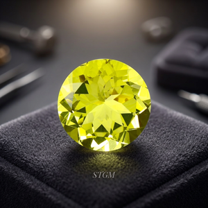 12mm redondo brillante corte natural verde oro limón cuarzo venta al por mayor precio de fábrica alta calidad facetada piedra preciosa suelta | IGI | - Product Image 2