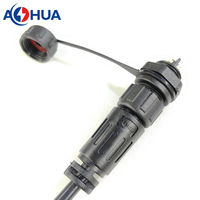 Connecteur femelle AHUA M12 2 3 4PIN à montage sur panneau arrière avec étanchéité IP68
