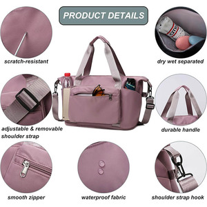 רוכסן אופנה איכותי לתיק נסיעות פוליאסטר יוניסקס יוקרתי, ניתן להרחבה, תיק כתף מתקפל לסוף שבוע/לילה - Product Image 4