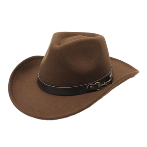 New Style Large Brim Custom Wool Felt Western Cowboy <b>Hats</b> <b>for</b> Unisex Adults-Business Outdoor Party Use - Product Image 1