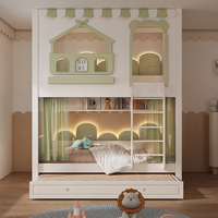 Muebles de Dormitorio Infantiles de Diseño Único, Cama Rosa para Niñas, Litera Multifuncional con Tobogán