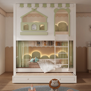 Meubles de chambre <span class=keywords><strong>d</strong></span>'enfant au design unique <span class=keywords><strong>Lit</strong></span> rose pour filles <span class=keywords><strong>Lit</strong></span> <span class=keywords><strong>superposé</strong></span> multifonctionnel avec toboggan - Product Image 4