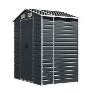 Caseta de jardín de acero galvanizado antracita 75.2x51.2x78 pulgadas, solución de almacenamiento exterior - Product Image 1