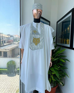 Vêtements Africains <span class=keywords><strong>Boubou</strong></span> Agbada pour <span class=keywords><strong>Homme</strong></span> Musulman à Broderie de Haute Qualité - Product Image 5