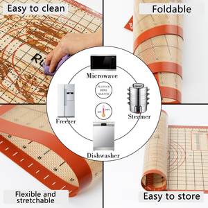 <span class=keywords><strong>Tapis</strong></span> de pâtisserie en silicone avec mesures, grand, épais, antiadhésif, pour la cuisson, le fondant et l'étalage de la pâte (16 x 26 pouces) <span class=keywords><strong>Silpat</strong></span> - Product Image 6