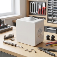 Caja de Conexiones Impermeable de ABS Blanco, Nivel de Protección IP55, 80*80*50MM, Tapón de Enchufe, Certificación CE, para Instrumentos Electrónicos