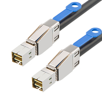 Kustom kabel Sff-8644 Sas Mini Hd eksternal 12gb, 1 2 3 Meter Sff-8644 ke Hd Mini koneksi Server eksternal