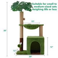 Arbre à chat Woochpet de 37 pouces pour chats d'intérieur, 2-en-1 multifonctionnel et confortable avec poteau à gratter en sisal de qualité supérieure