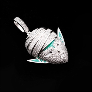 Pendentif Dragon Ball Anime Personnalisé en Moissanite, Micro-Pavé Émaillé, Tête de Dessin Animé, Collier Hip Hop, Breloque Unisexe - Product Image 2