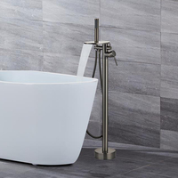 Carré en laiton montage au sol cascade bain douche mitigeur salle de bain mitigeur autoportant baignoire robinet ensemble