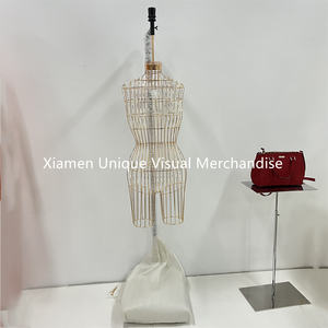 Maniquí de hierro de gama alta Torso femenino 3/4 cuerpo ajustable colgante Alambre de Metal maniquíes busto de oro personalizado para ropa interior Bikini pantalla - Product Image 6