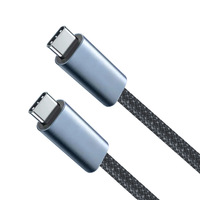 Câble tressé en nylon double USB-C 60W durable 1M pour charge rapide et transfert de données pour iPhone 16/15 Pro Max iPad Ordinateur