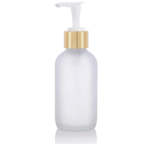 4 <span class=keywords><strong>oz</strong></span> fosco claro Boston garrafa de vidro redondo com ouro loção bomba tela-Printable conta-gotas vedação tipo - Product Image 3