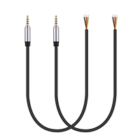 Lot de 2 câbles audio TRRS 4 pôles stéréo avec prise mâle 3,5 mm vers fil nu à extrémité ouverte, pour réparation de câble de casque et de microphone