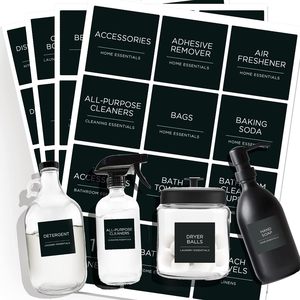 Self-Adhesive <b>Label</b> Rectangular PET <b>Waterproof</b> For Household Products Storage Organization Cleaning Supplies Laundry Essentials - Product Image 1