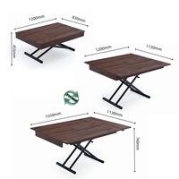Ensemble de table à manger extensible en bois moderne, design gain de place pour la maison, le bureau, la chambre, l'entrée, l'atelier, la buanderie