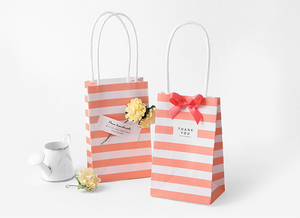 Paper Stripe <b>Gift</b> Bag Packaging Candy Cookie Present Packing Favor Kraft Bonbonniere Wedding Party Goodie Bags for Sweets - Product Image 5