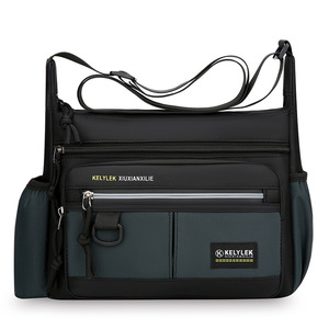Sac messager pour homme Melylek, grande capacité, sac bandoulière en tissu Oxford avec poche pour bouteille d'eau, durable, usage quotidien - Product Image 2
