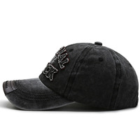Gorra de béisbol con letras de tela lavada Vintage para hombre y mujer, sombrero para el sol de pico de pato desgastado, ala curva, moda Primavera otoño al aire libre
