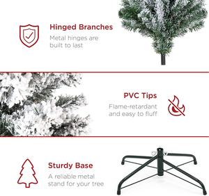 Fournitures d'usine 6 FT <span class=keywords><strong>180</strong></span> <span class=keywords><strong>CM</strong></span> Premium neige floquée artificielle vacances arbre <span class=keywords><strong>de</strong></span> noël pour vacances bureau fête décor - Product Image 3