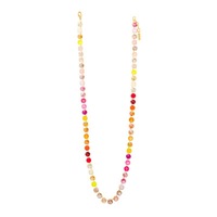 Collier ras du cou extensible plaqué or 22 carats avec chaîne à griffes et strass ronds couleur macaron, zircon dégradé couleur bonbon