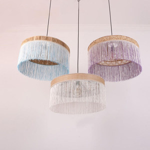 Minimalist Design Rattan Raffia Chandelier Round Pendant <b>Light</b> For Living Room <b>Dining</b> Room Bar Soft Furnishings Showroom - Product Image 1