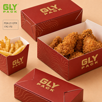 Boîte à collation en papier personnalisée OEM de qualité alimentaire pour ailes de poulet frites, frites et nuggets, idéale pour les restaurants de restauration rapide à emporter
