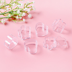 Nouvelle tendance forme d'étoile 3ml 3g en forme de fleur de coeur 4ml 4g Mini boîte à dragées en plastique conteneur boîte de rangement de crème pour le visage sucrée pots - Product Image 2