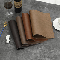 Tapis de table de haut niveau de Style nordique sous-verre transfrontalier en bambou de luxe léger avec ensemble de chaleur en cuir de vachette