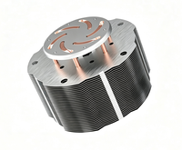 Dissipateur thermique passif OEM personnalisé en cuivre avec caloduc, refroidisseur de CPU sans ventilateur, ailettes en aluminium pour PC industriel, serveur, système embarqué