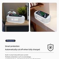 Pengisi Daya Cepat 15W 2025 Lampu LED Malam Hari Alarm Suhu Waktu Dropshipping Produk Pengisian Daya Nirkabel Meja Bersertifikasi ROHS