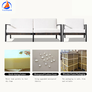 Vente directe d'usine ethan rmg meubles d'extérieur en forme de U ensemble de 5 pièces en aluminium <span class=keywords><strong>santa</strong></span> <span class=keywords><strong>fe</strong></span> canapé d'extérieur à lattes - Product Image 2