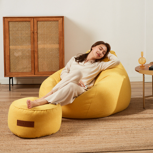 Fauteuils poufs confortables, <span class=keywords><strong>pouf</strong></span> <span class=keywords><strong>géant</strong></span> en forme de larme avec rembourrage en billes, <span class=keywords><strong>pouf</strong></span> pour usage intérieur pour adultes et enfants, canapés de salon relaxants - Product Image 4