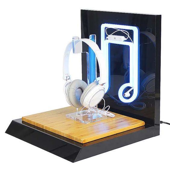 Apache Customized Acrylic Display Stand Counter Wireless Counter Table Top Headset Headphone Display Stand for Earphone Shop — view 5