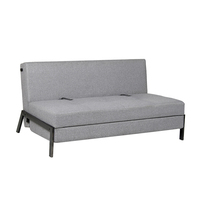Sofá cama plegable de tela gris con patas de Metal, sofá cama extraíble para sala de estar, precio barato