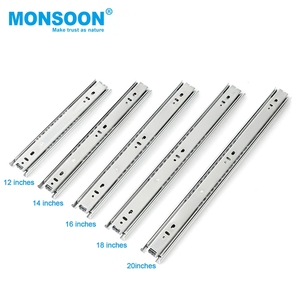 Nhiệm Vụ Nặng Nề <span class=keywords><strong>45Mm</strong></span> 3 Lần Đầy Đủ Mở Rộng Mạ Kẽm Bóng Mang Kính Thiên Văn Kênh Hướng Dẫn Đường Sắt Runner Ngăn Kéo Trượt - Product Image 1