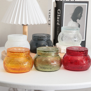 Nouveau moule verre 250Ml parfum récipients vides bouteille conteneur de bougie en verre gaufré avec ILD pour faire des bougies - Product Image 1